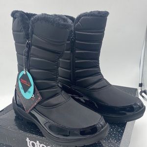 Water proof mid shaft cozy lined storm boots